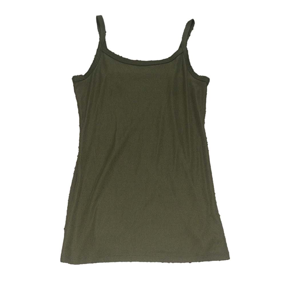 nobo Olive Green ribbed spaghetti strap Tank Top